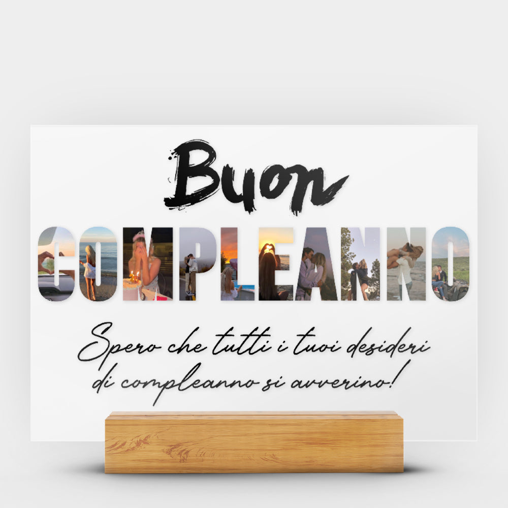 Targa Trasparente Personalizzata Buon Compleanno