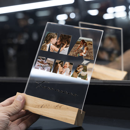 Targa Trasparente Personalizzata con Collage Foto Mamma
