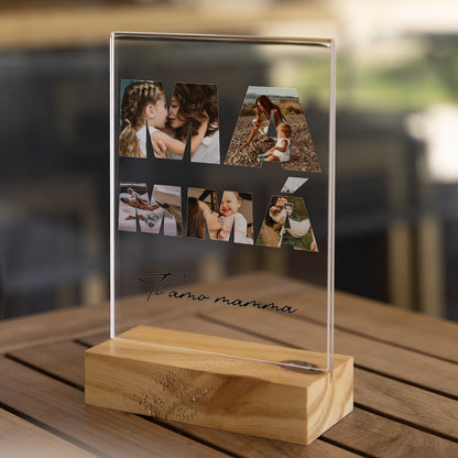 Targa Trasparente Personalizzata con Collage Foto Mamma