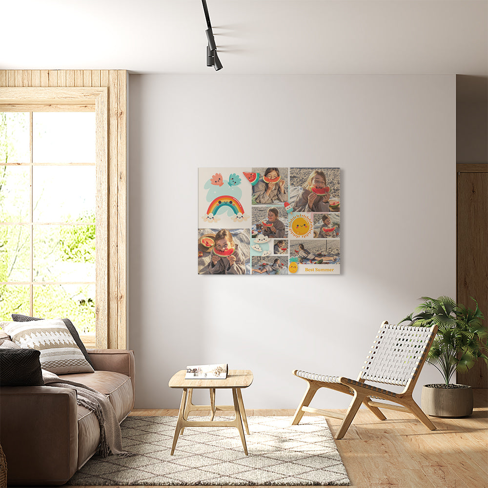 Stampa Tela Personalizzata Collage Foto Infantile