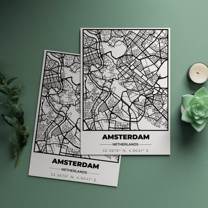 Poster Personalizzato con Mappa della Città e Coordinate