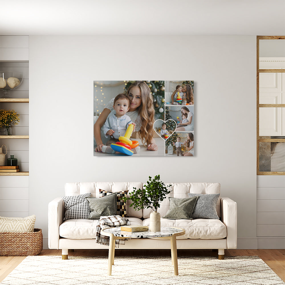 Stampa Tela Personalizzata Collage Foto Cuore