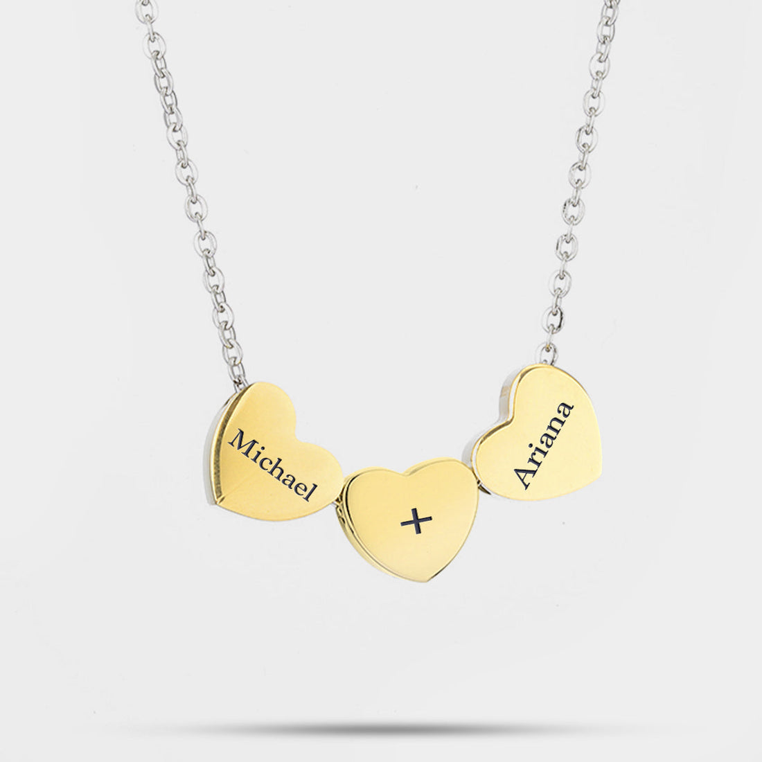 Collana Personalizzata Tre Cuori con Nome