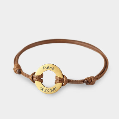 Bracciale Pelle Personalizzato con Cerchio