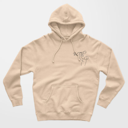Felpa Personalizzate con Illustrazione Ricamata Stile Line Art
