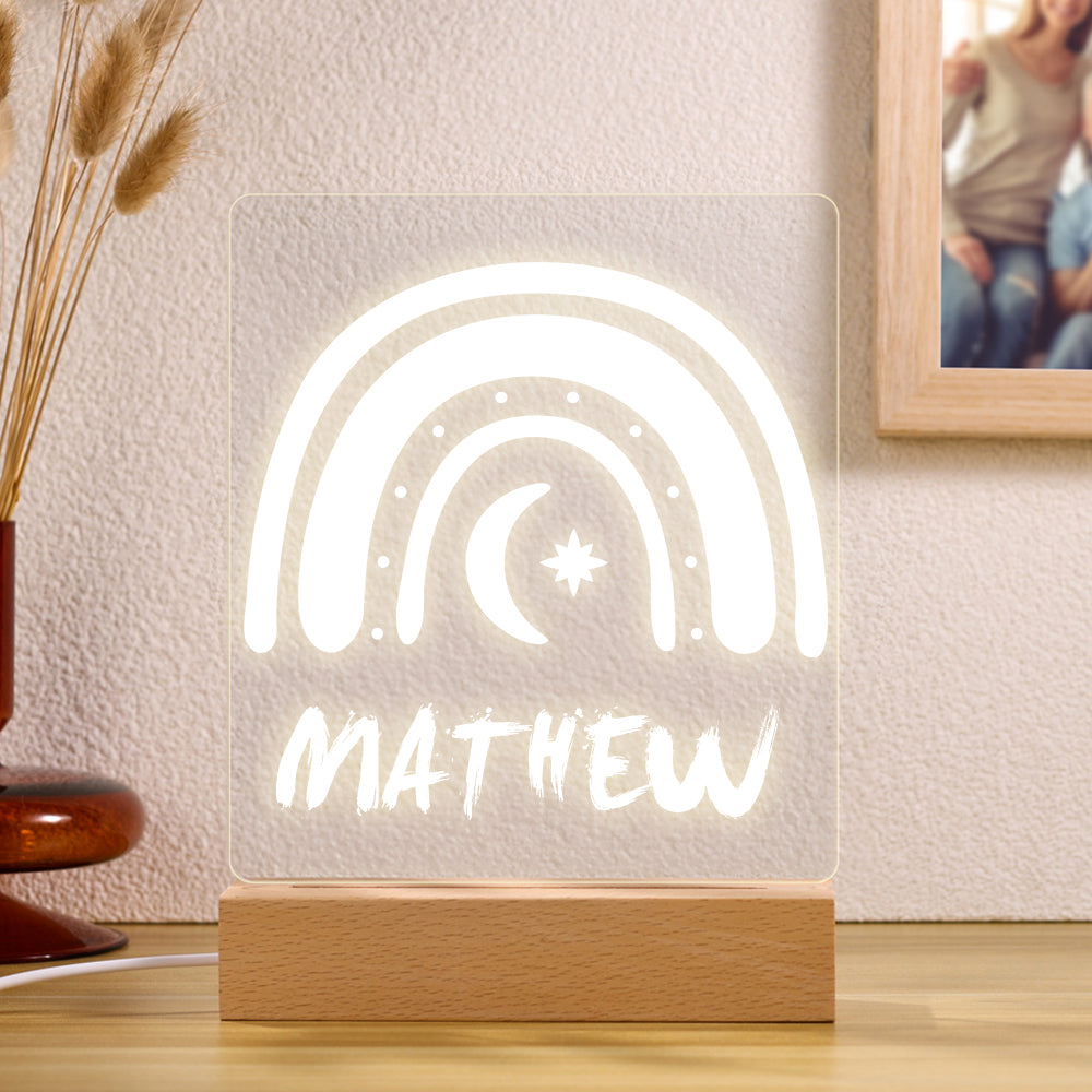Lampada Notturna Personalizzata per Bambini con Arcobaleno