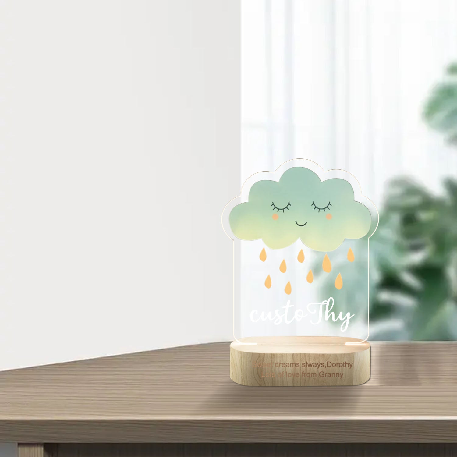 Luce Notturna Personalizzata per Bambini a Forma di Nuvola