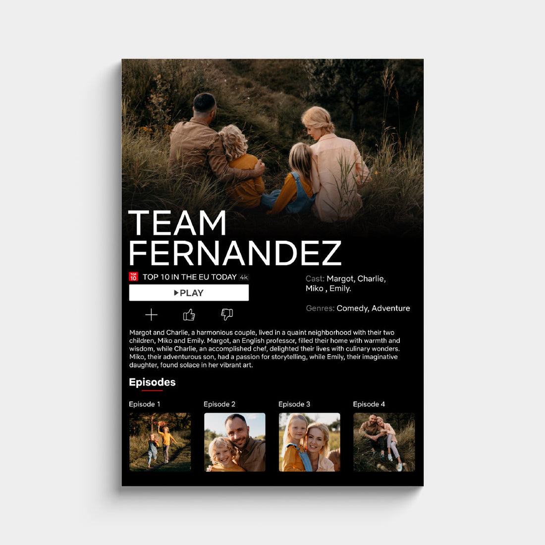 Poster Personalizzato in Stile Film Netflix con Foto