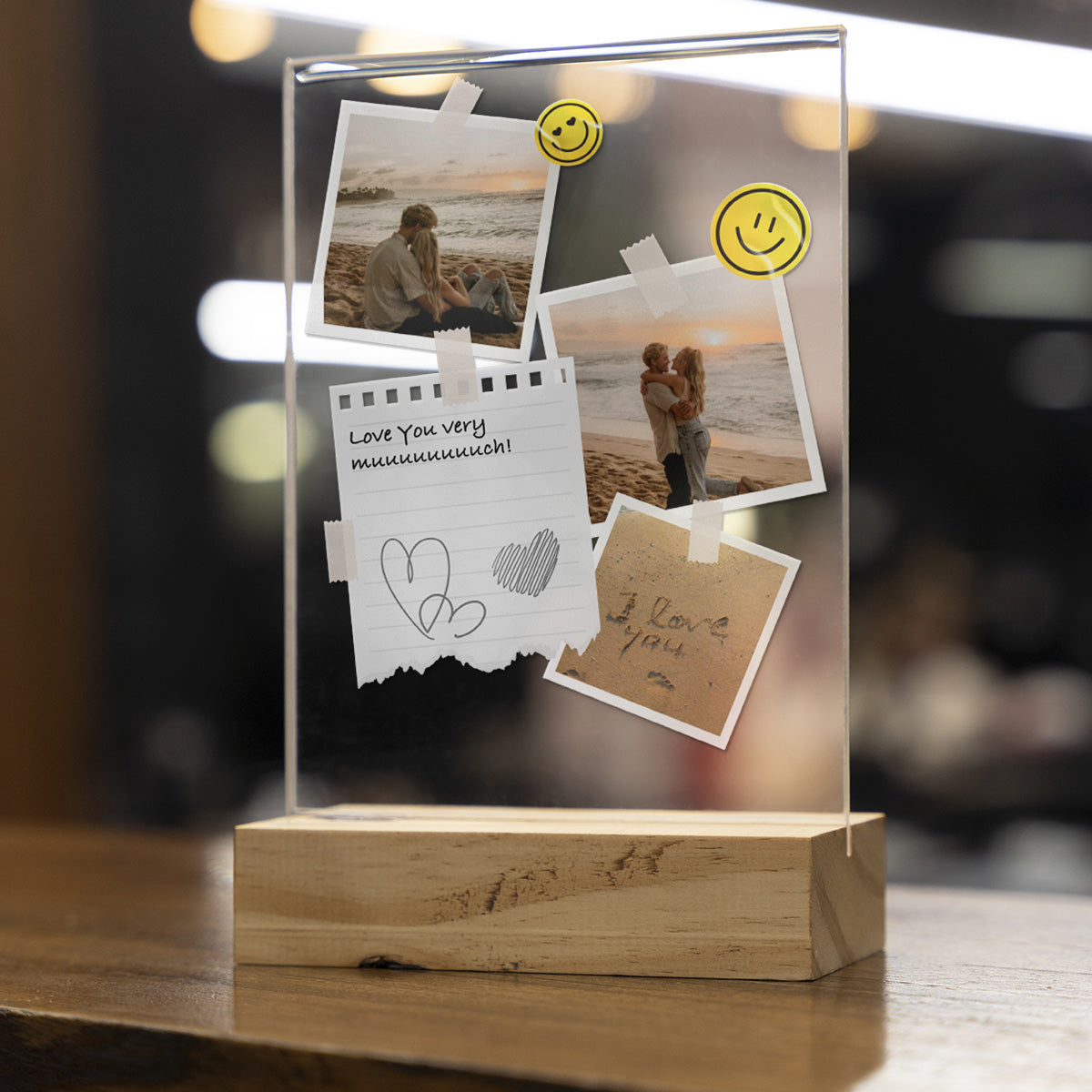 Targa Trasparente Personalizzata con Foto Polaroid e Nota