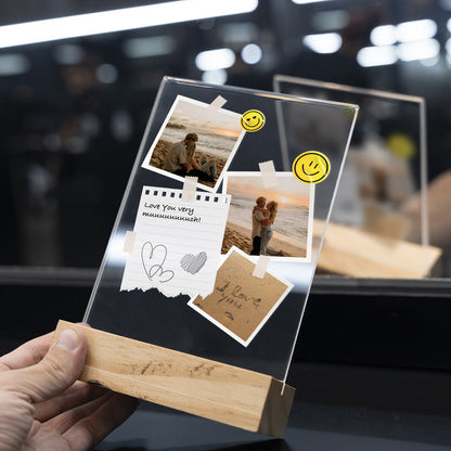 Targa Trasparente Personalizzata con Foto Polaroid e Nota