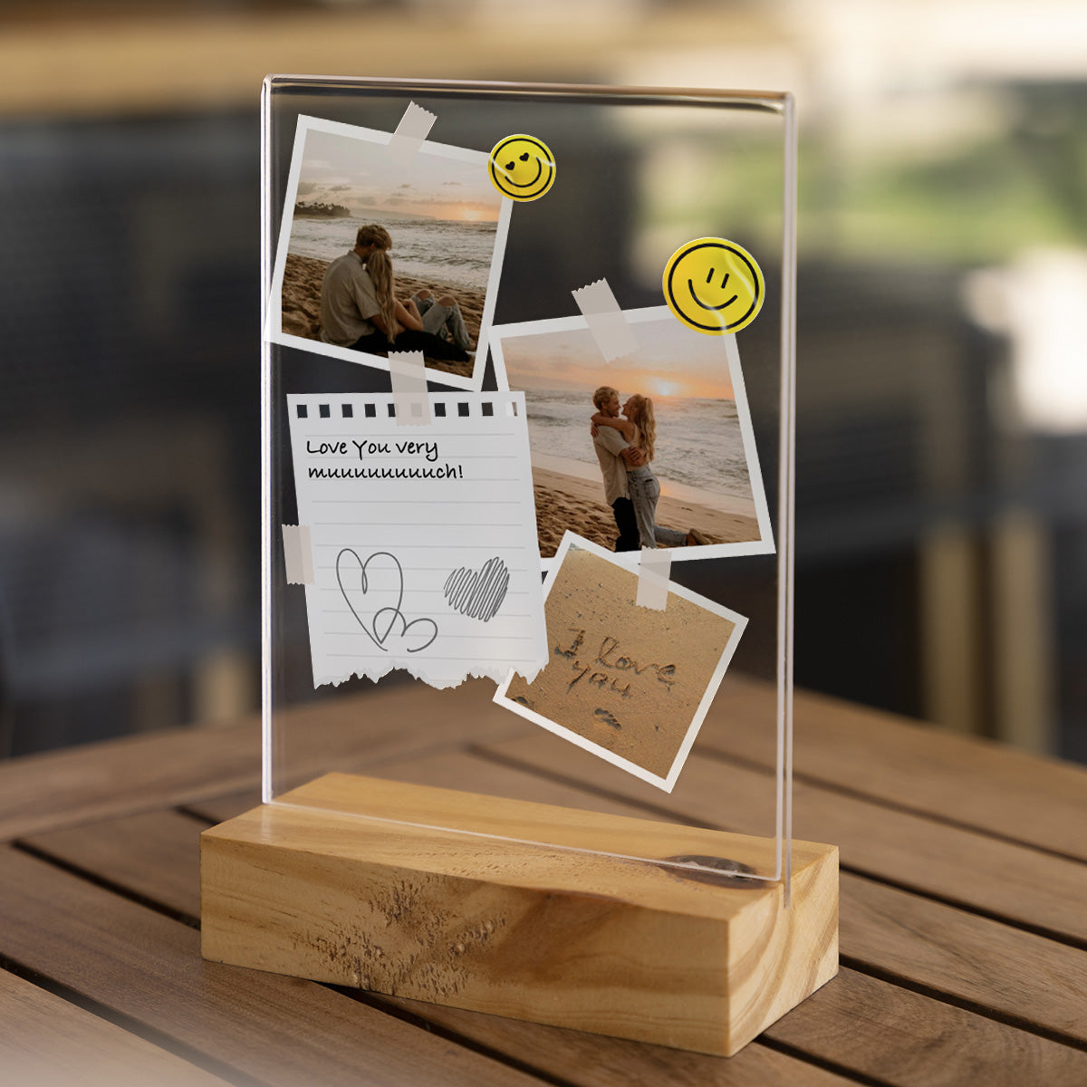 Targa Trasparente Personalizzata con Foto Polaroid e Nota