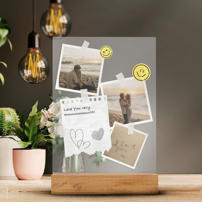 Targa Trasparente Personalizzata con Foto Polaroid e Nota