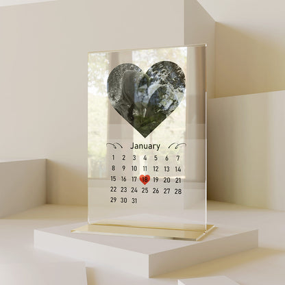 Targa Trasparente Personalizzata con Calendario e Foto