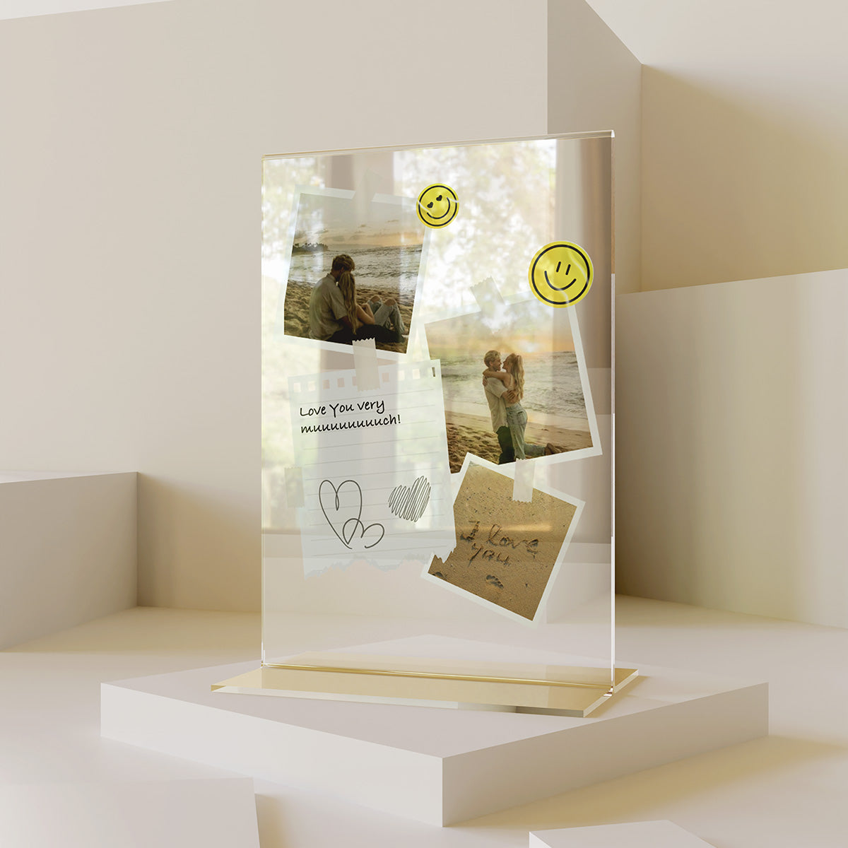 Targa Trasparente Personalizzata con Foto Polaroid e Nota