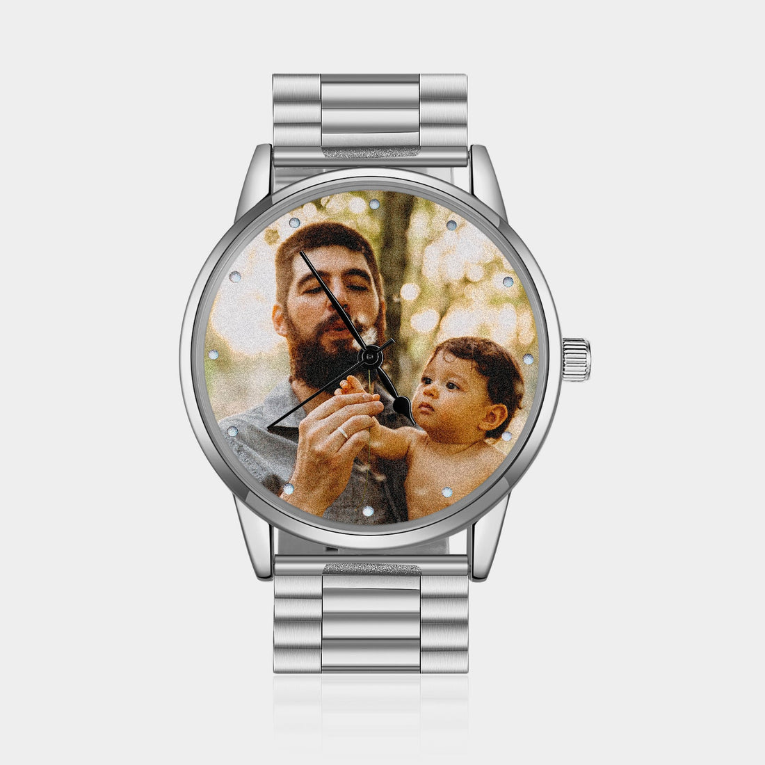 Orologio Personalizzato Con Foto Con Cinturino Acciaio Inossidabile Per Uomini