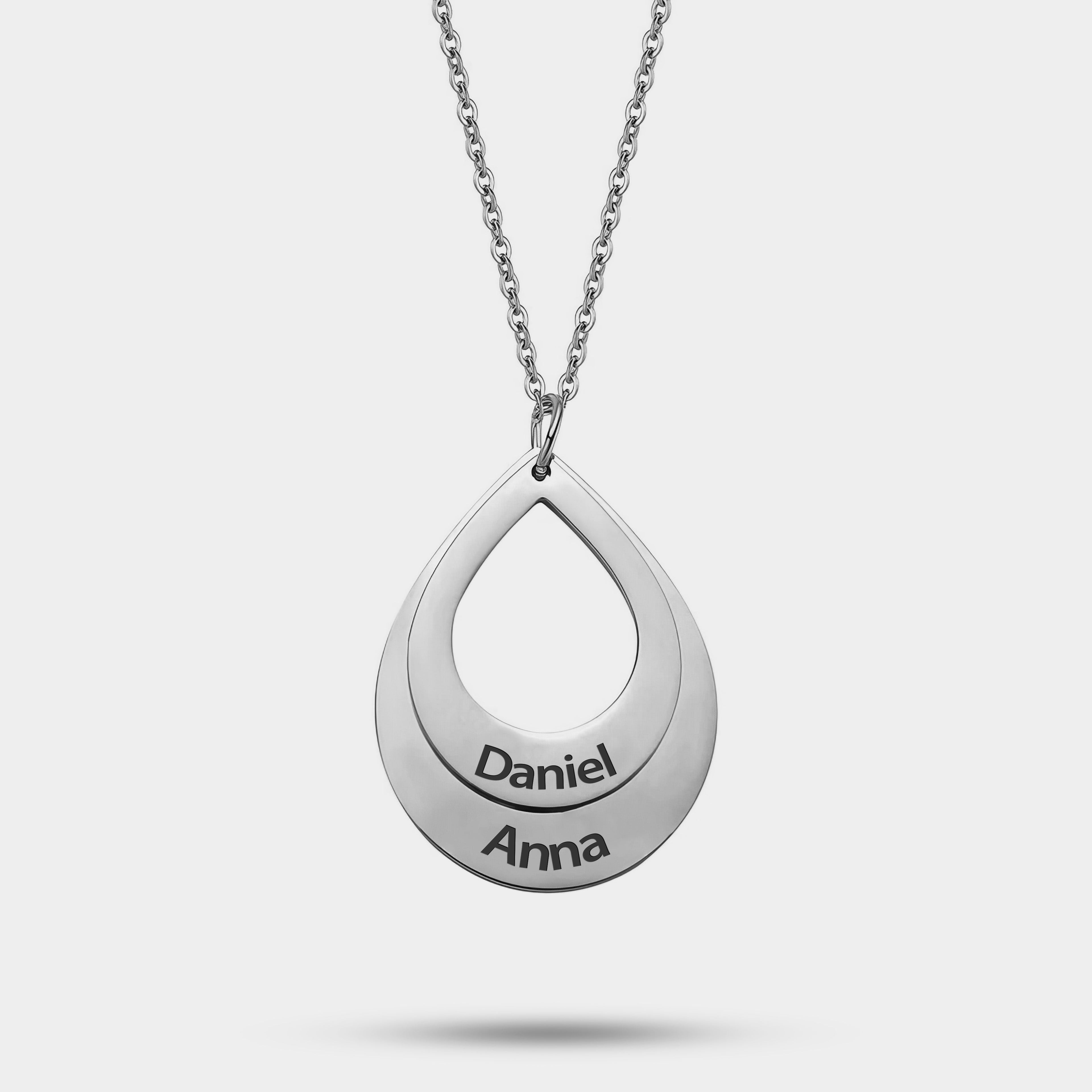 Collana Personalizzata Goccia Nomi Famiglia