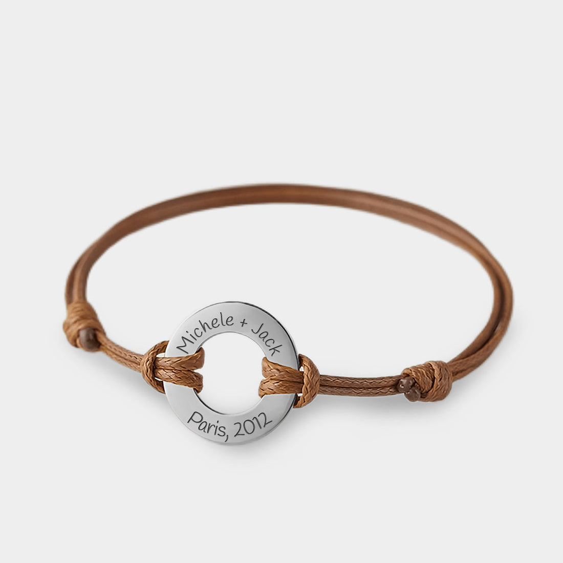 Bracciale Pelle Personalizzato con Cerchio