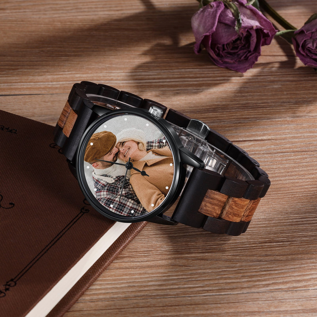 Orologio Personalizzato con Foto e Cinturino in Legno